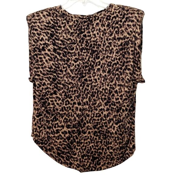 Good American Leopard Print Crew Neck Strong Extended Shoulder Tank Size 3 (Lg) - Picture 3 of 11